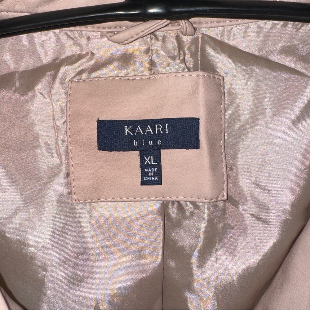 NWT Kaari Blue Vegan Leather Jacket, size XL - Picture 4 of 14